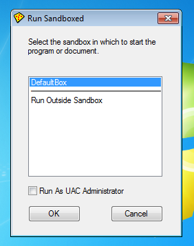 Run Application In Sandbox